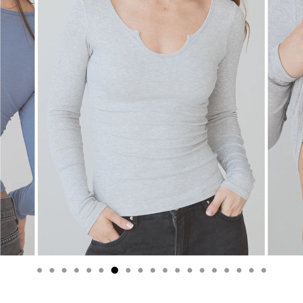 Braless Ribbed U-Shape Long Sleeve